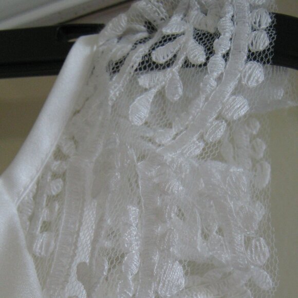 David's Bridal Flower Girl Dress New w/tags Ivory Sz 8 Satin Bodice, Lace, Tulle - Picture 4 of 8